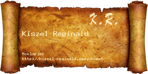 Kiszel Reginald névjegykártya